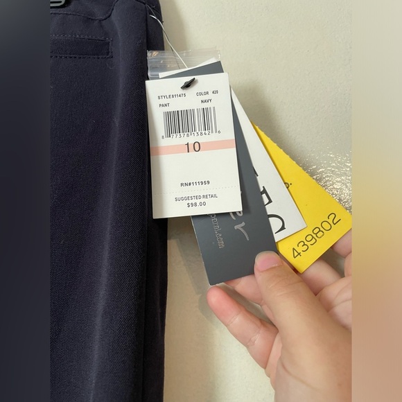 NWT Atelier navy trouser pants pleated cropped size 10 professional academia - Picture 2 of 8